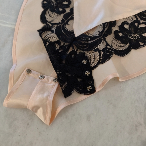 NWT Silk Teddy Bodysuit | Satin Pink Vintage Sexy Lingerie - Picture 4 of 5
